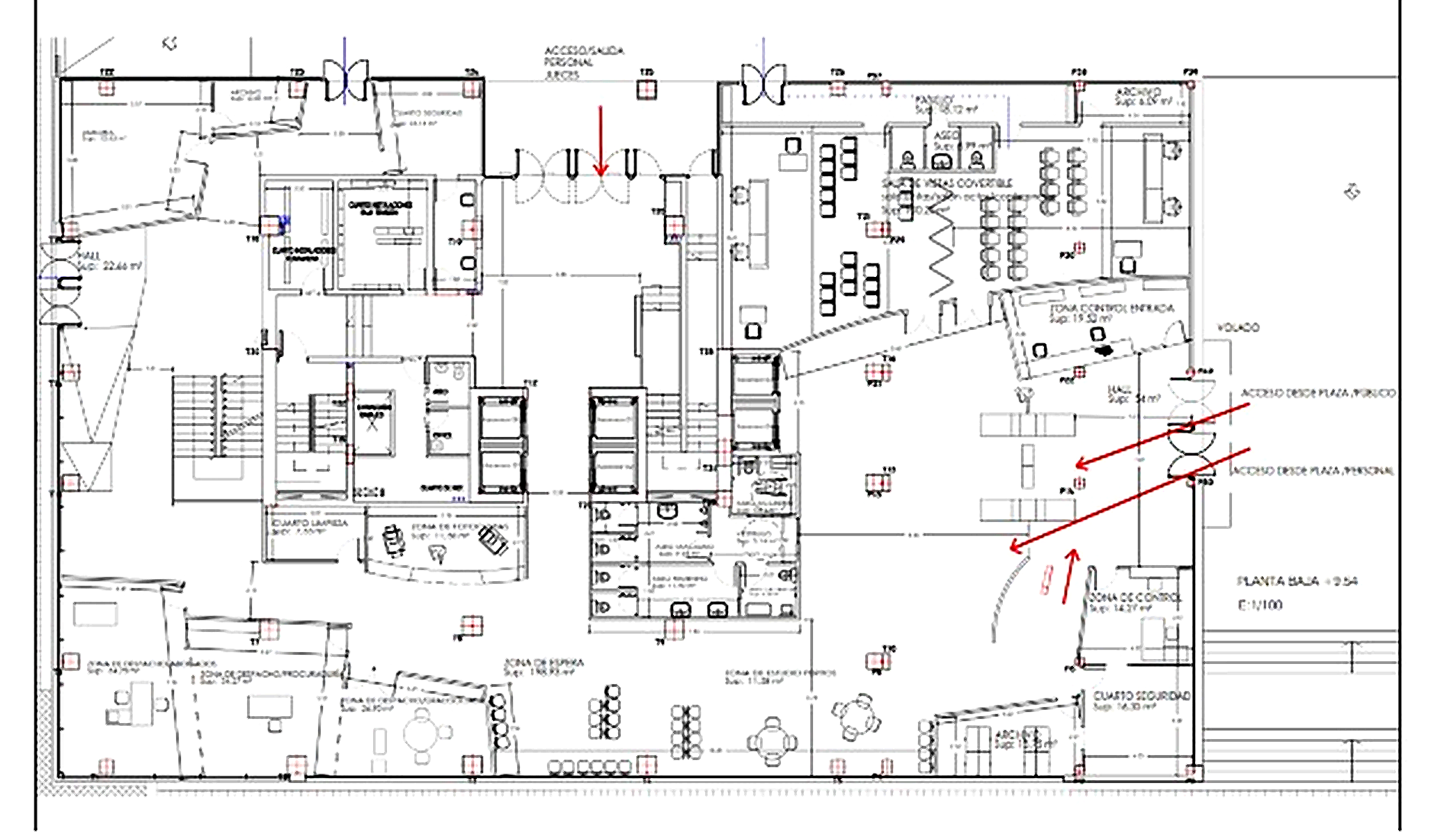Planos de la fachada de un edificio